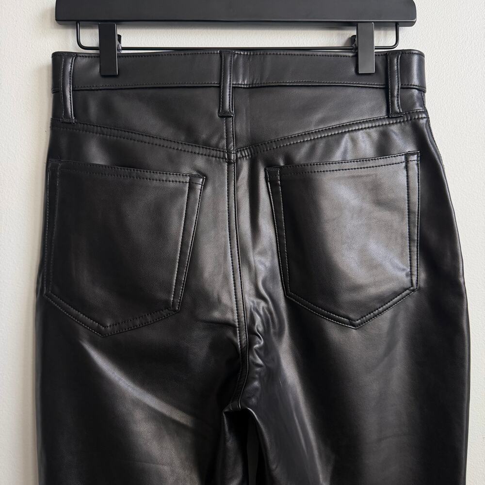 Abercrombie & Fitch Ankle Straight High Rise Vegan Leather Pants in Black 6/28 - Picture 8 of 15